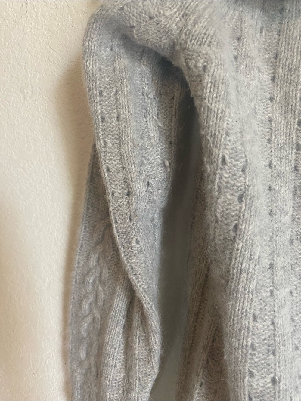 Banana Republic Grey Off-The-Shoulder Cable Knit Sweater - Picture 12 of 14